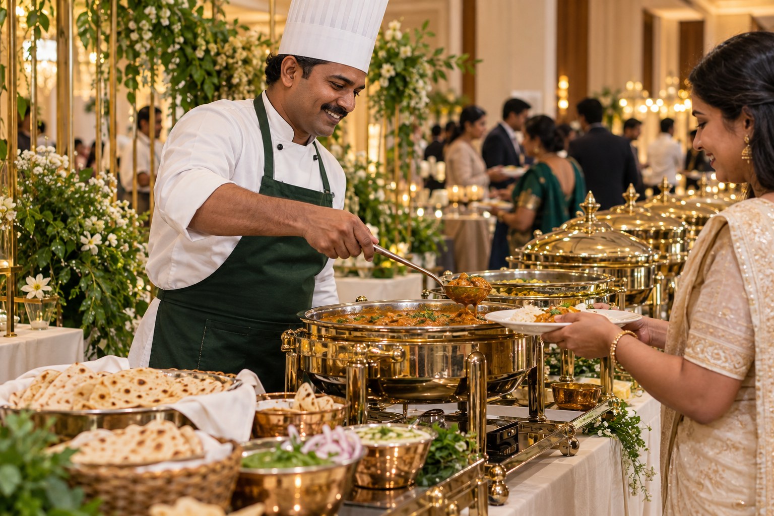 Chef preparing a catered buffet